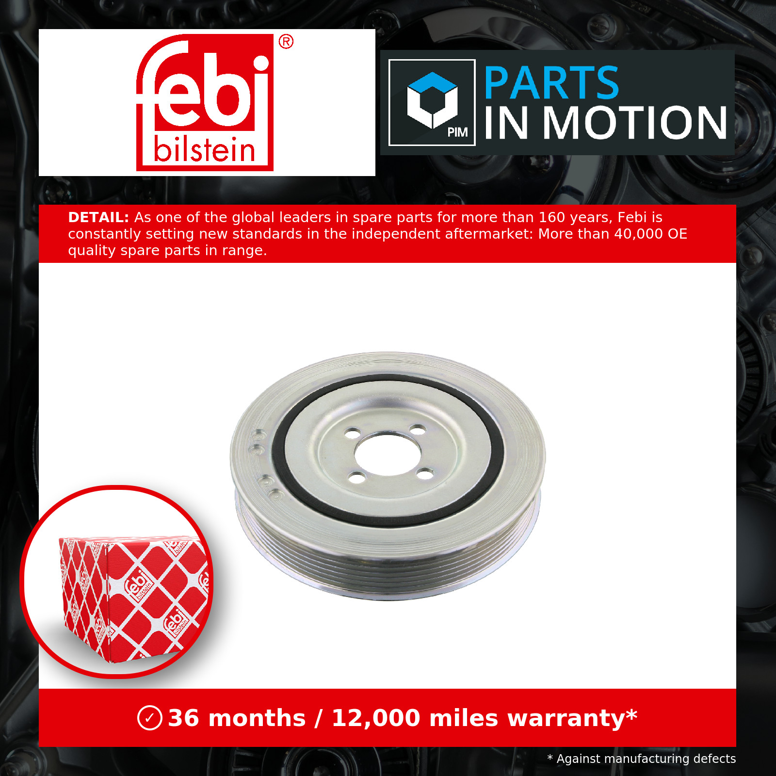 Crankshaft Pulley fits FIAT DOBLO 263 1.3D 2010 on Belt 46819147 55200498 Febi - Image 12