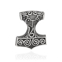 KettenanhäNger Thors Hammer 925 Silber 37X29Mm SilberanhäNger Wikinger Amulett