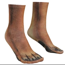 3D Animal Paw Feet Print Foot Crew Socks Elastic Hosiery Dog Unisex Adult Fun