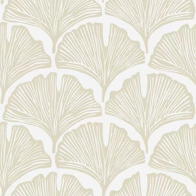 Novogratz White and Beige Feather Palm Vinyl Peel and Stick Wallpaper Roll (Cove