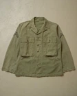 1940s WW2 US Army HBT Shirt Green (Gas Flap) - XL Military Jacket Used
