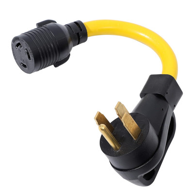 240V 30 Amp 4 Prong Male Plug to Twist Lock 3 Prong Female Outlet Receptacle Gen