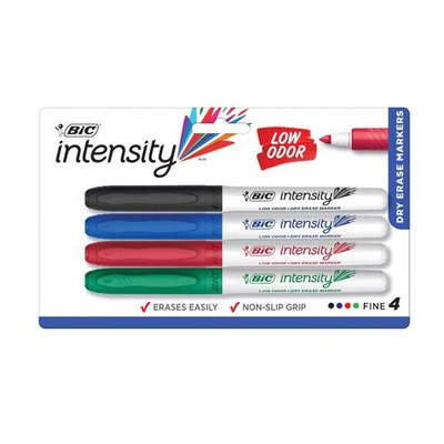 Pack of 4 Bic Great Erase Grip Whiteboard Marker Low Odor Dry Erase Marker