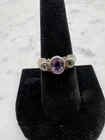 Vintage Sterling Silver Amethyst and Citrine Cocktail Ring Size 8