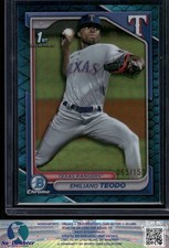 2024 Bowman Chrome #180 Emiliano Teodo Reptilian Blue Refractor /150 5.1C
