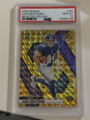 2025 PANINI MOSAIC REACTIVE YELLOW #305 CAM SKATTEBO PSA 10