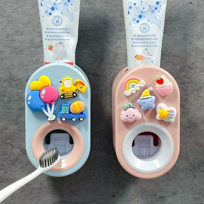 Kids Automatic Toothpaste Dispenser - Cute Cartoon Wall Mountedl Bathroom tool.