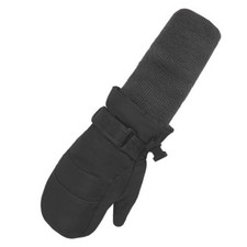 Children Kids Mittens Winter Warm Winter Snow Ski 8-10 Years Black- Long Cuff