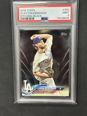 Clayton Kershaw 2018 Topps Black Jersey # PSA 9 Dodgers #350 22/67