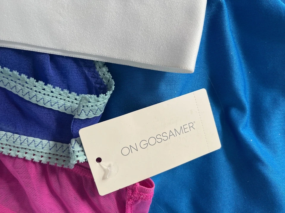 3 Pack Woman's Size L Mesh Transparent Panties DKNY, On Gossamer, Hanky Panky - Image 3 of 4