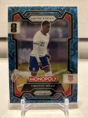 2026 Prizm Monopoly World Cup #71 Timothy Weah Blue Wave Classic Icons SSP