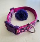 Blueberry Pet Pink/Purple Floral Heavy Duty Large Breed Dog Collar & Flower — photo 4
