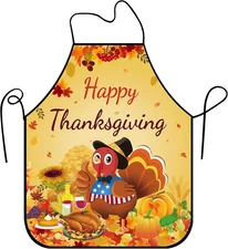 Happy Thanksgiving Apron for Women Men, Thanksgiving Turkey Cooking Apron for Ho