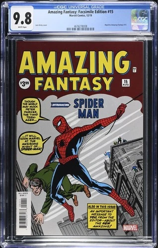 Amazing Fantasy #15 Facsimile (2019) CGC 9.8 White! 1st Appearance of Spider-Man