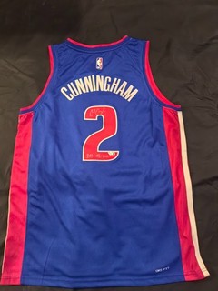 cade cunningham signed sign autograph autographed jersey with coa inscription