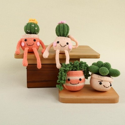 Crochet Kit Beginner XKDOUS Learn Animal Plant Family Step Tutorial Cotton Yarn