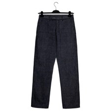 Prada Milano Navy Cotton Red Logo Tab Womens Trouser Pants