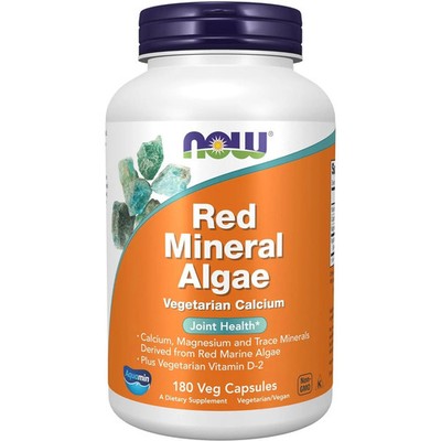NOW Foods Red Mineral Algae Vegetarian Calcium, Joint Health,180VegCaps