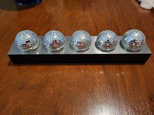 5 Small Disco Balls In Decorative Display Holder