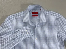 Hugo Boss Slim Fit Easy Iron 'Kenno' Sport, Dress Shirt. Blue Check, Men's 15-34