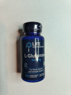 Life Extension L-Glutamine 500mg for Mood Muscle Immune Support 100 Caps Ex 8/25