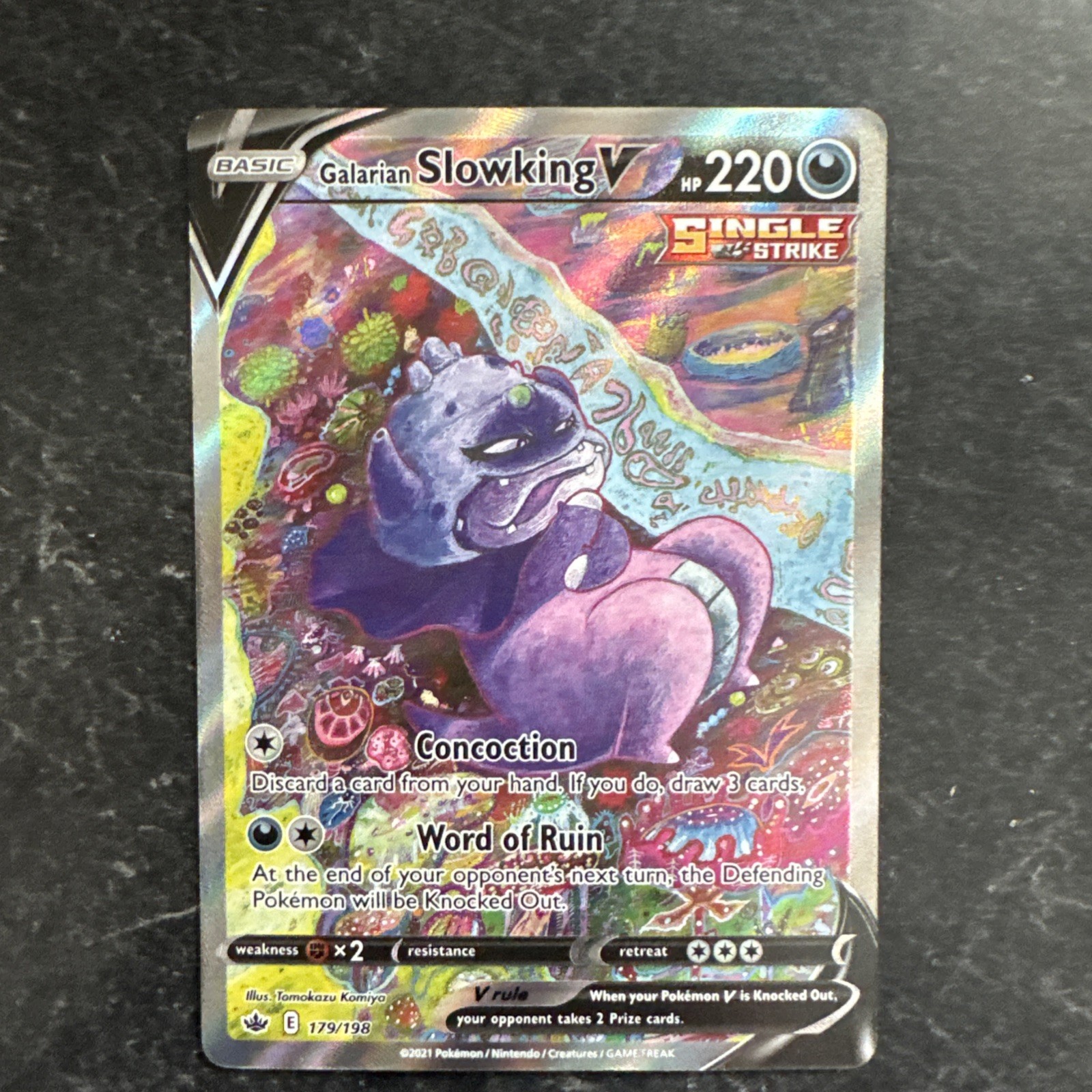 Pokémon Galarian Slowking V Full Art Ultra Rare Holo 179/198 220 NM