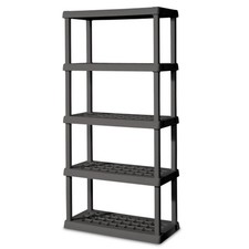 Shelving Storage Rack 5 Shelf Heavy Duty Plastic Organizer Gray 3 Pack Sterilite