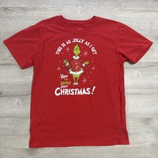 The Grinch Shirt Christmas Holiday Dr Seuss Men's Red Large