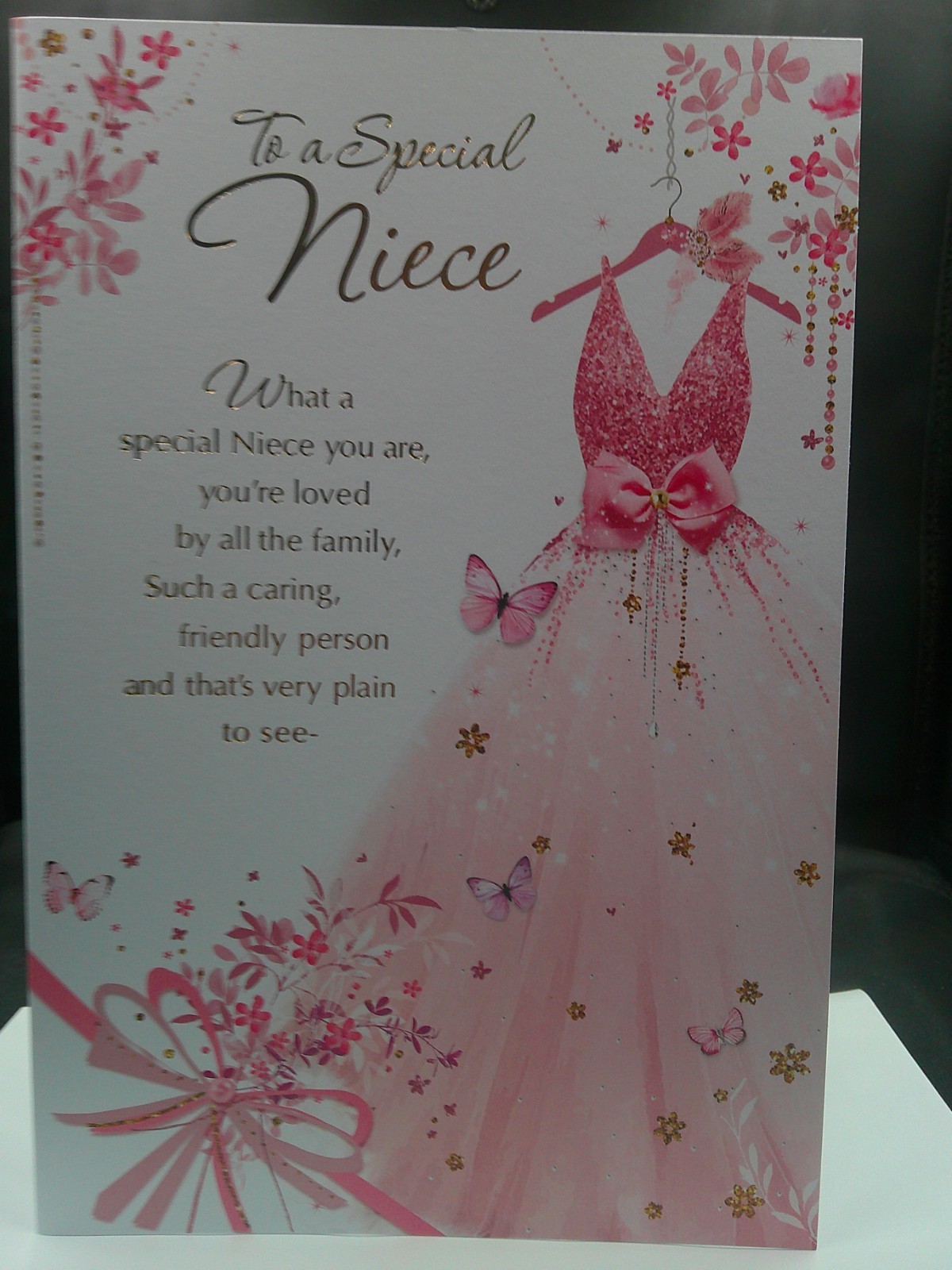 NIECE BIRTHDAY CARD 9"" X6""   DRESS MODERN OLDER VERSE NEICE