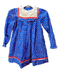 Vintage Girls Peaches N Cream Blue Heart Dress. 6x