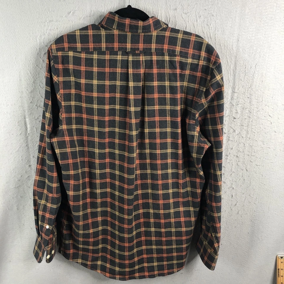 Рубашка мужская Martin средняя черная оранжевая клетчатая The Club 100% хлопок повседневная на пуговицах - Изображение 3 из 4