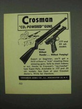 Anuncio de armas Crosman 1951 motorizadas por CO2
