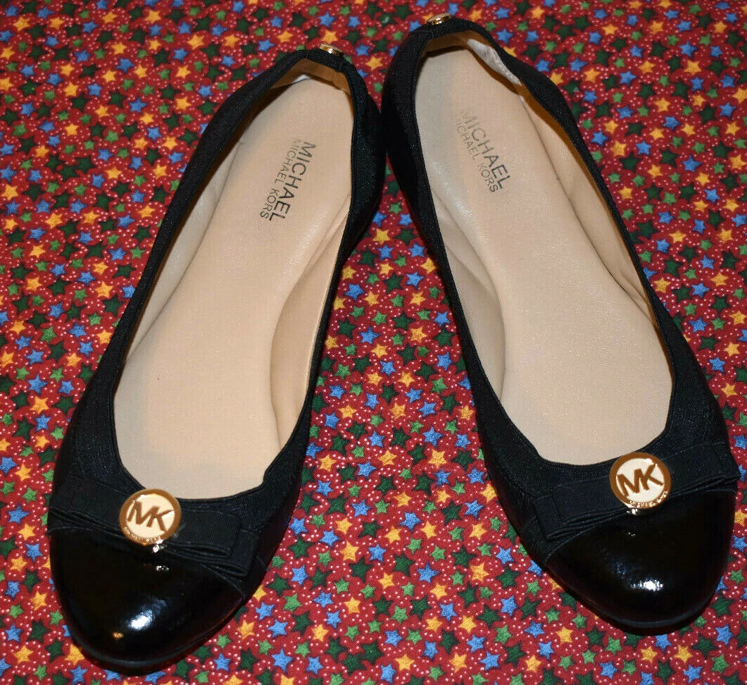 Michael kors black ballet flats hot sale