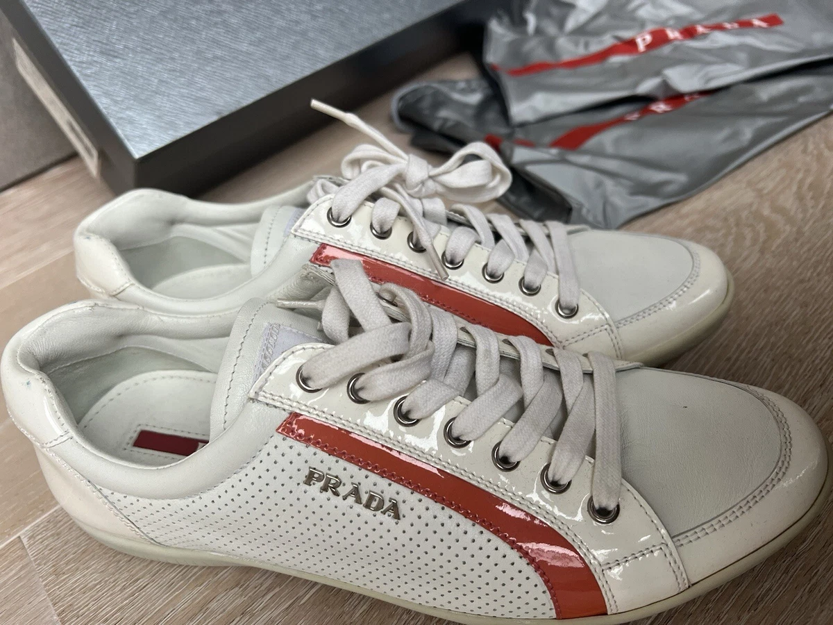 Prada Sneaker Damen Gr. 37 Weiß Wie Neu