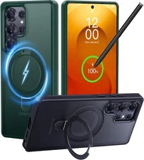 CASEKOO S25 Ultra Case, Mag Ring Stand, 16FT Drop, MagSafe, Green 6.9"