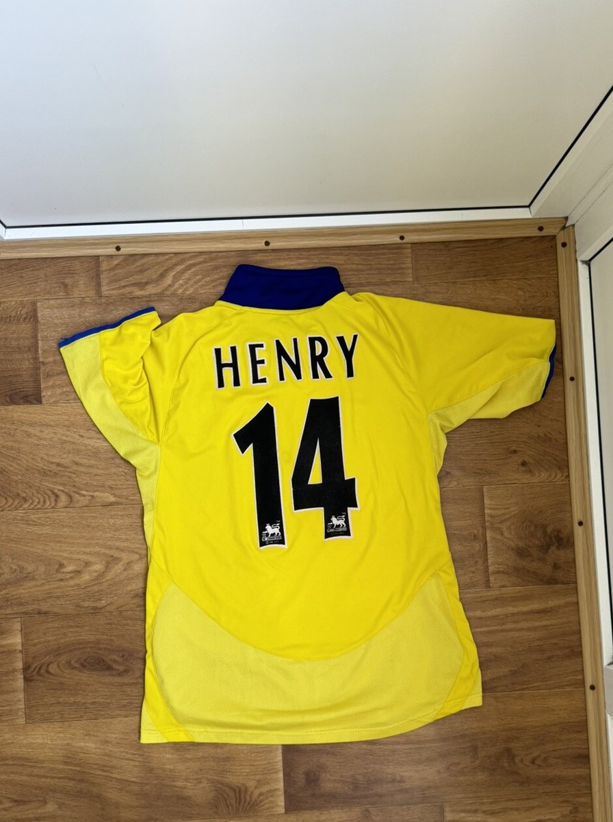 Arsenal 2003/2004 Henry #14 O2 Retro Yellow Soccer Football