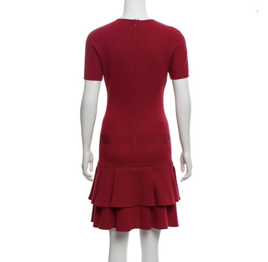 $4,995 GIAMBATTISTA VALLI PARIS Red Virgin Wool Collection Dress Size 40/XS NWT! image 3