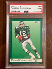1991 Fleer — Randall Cunningham — 5th Year — MINT PSA 9 — pop 4 (all grades)