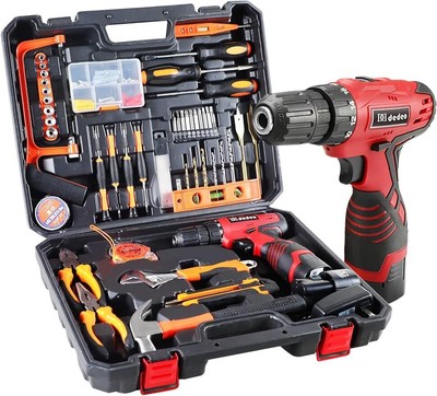 108Pcs Cordless Drill Household Power Tools Set DIY Accessories Tool Kit HOT