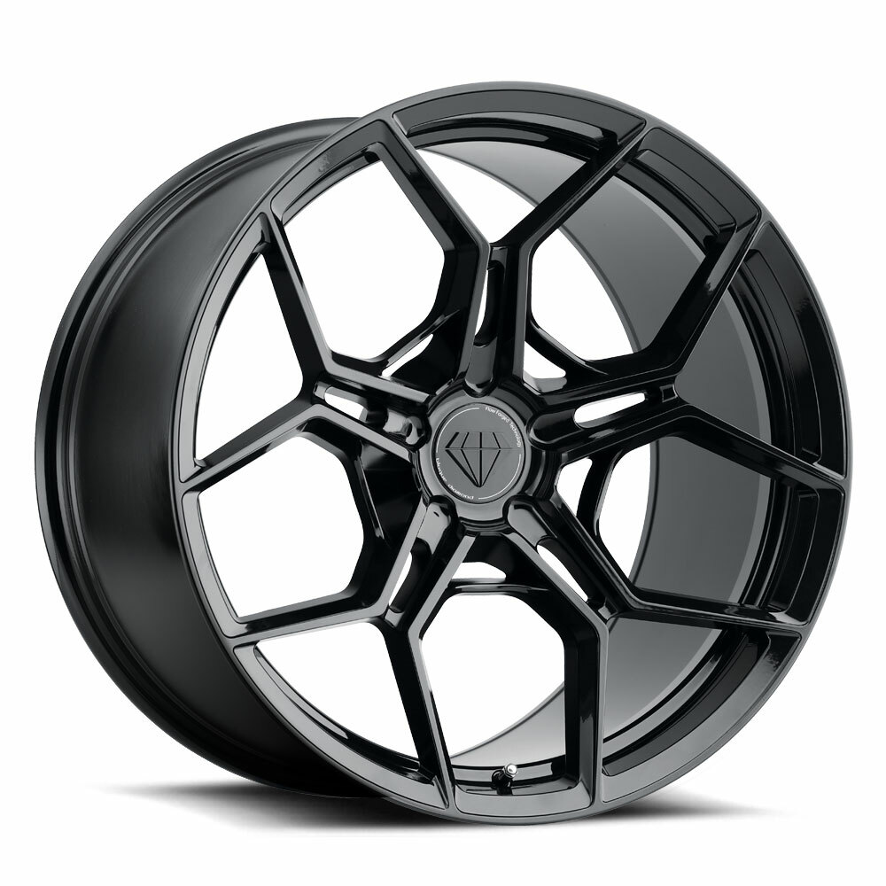 BLAQUE DIAMOND 22" BD-F25 BLACK CONCAVE WHEEL RIMS FITS MASERATI GRAN TURISMO S