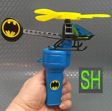 Vintage 1977 Azrak Hamway DC Comics Pull String Batman Helicopter Batcopter Ahi