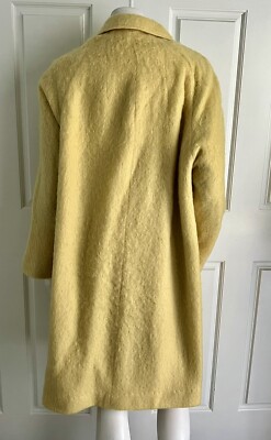 Vintage 1950's/60's Canary Yellow Mohair Coat Jacket Large Buttons