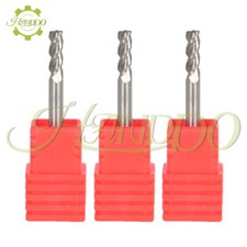 3 Pcs 1/8" 3 Flute 1-1/2" Overall Length Regular Carbide End Mill New