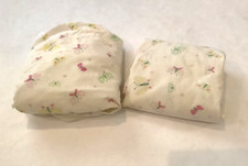 Kids Inc. 2 Crib Sheets Infant Toddler Cream Pink Butterflies