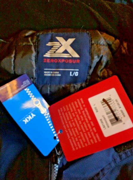 ZeroXposur Water Resistant Hooded Jacket L Navy Blue Long Sleeve