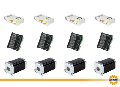 4Axis Nema34 schrittmoror 6A 151mm 12Nm 1700oz-in+ treiber DMA880H+ 350W60V ACT