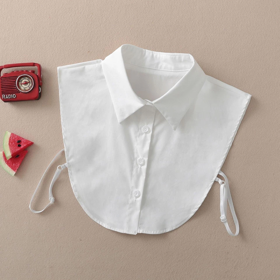 Blusa Falsa Babero Falso Mujeres Cuello Dickey Media Camisa Desmontable Moño Encaje Foto 2 de 4