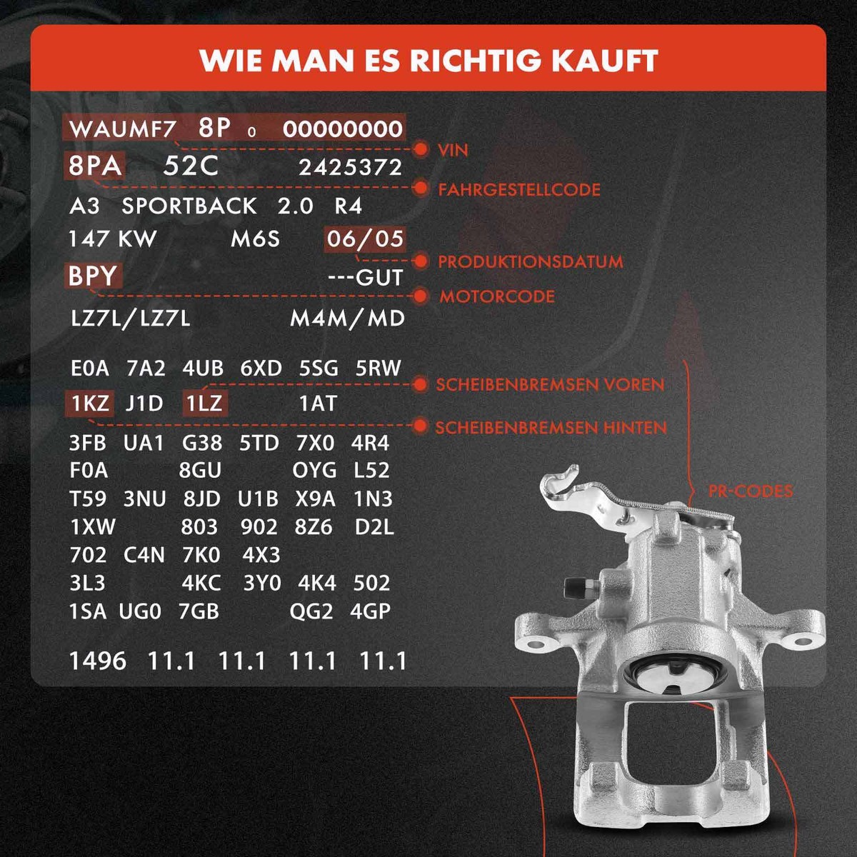 52064588 Bremssättel Hinten Rechts Für FIAT TIPO II (357) BERLINA