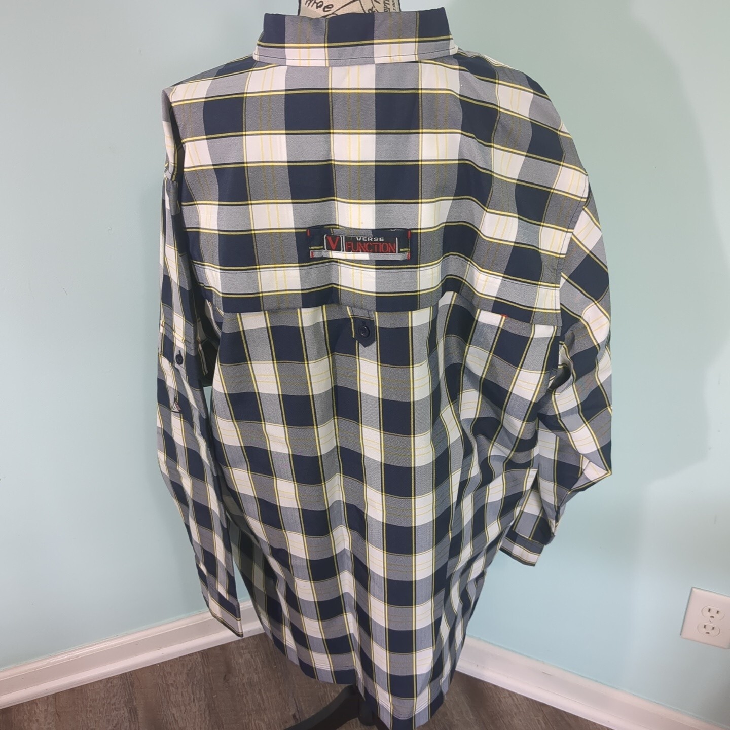 Verse function long sleeve button down shirt plai… - image 2