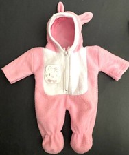 Vintage Girl Baby Doll Hooded Zip Pink Sleeper 11  Length